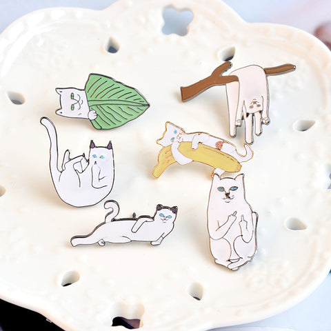 Creative Cartoon Cat Badge
