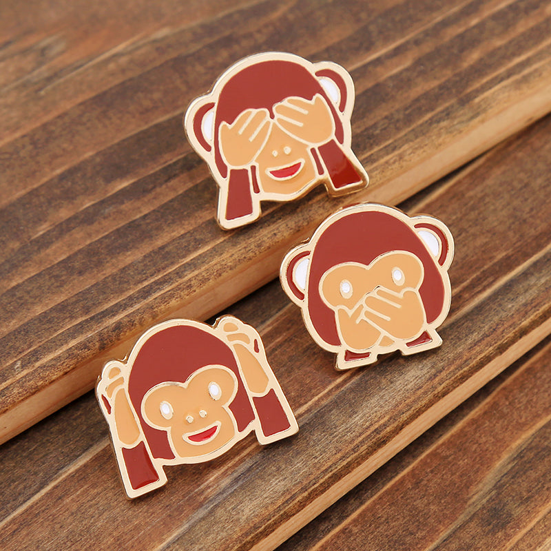 Cute Monkey Emoji Enamel Pins