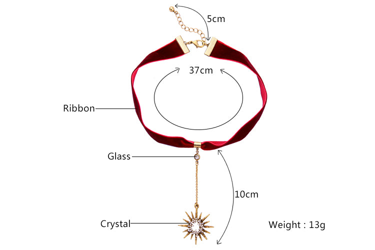 Crystal Stars Pendant Choker