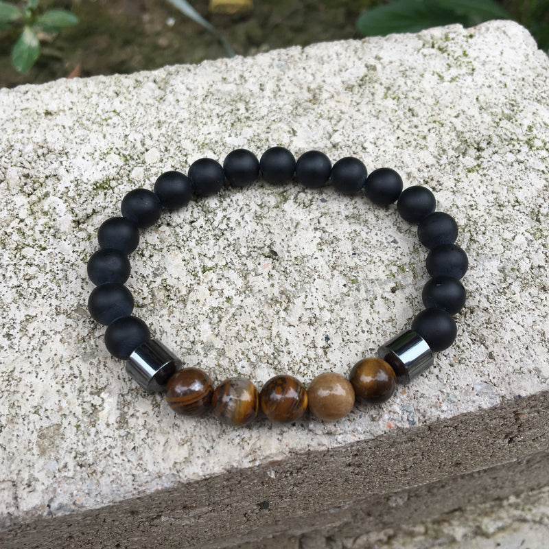 Matte Bead Hematite Bracelet
