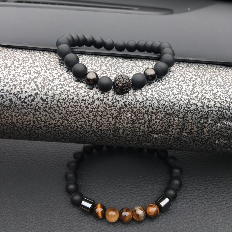 Matte Bead Hematite Bracelet