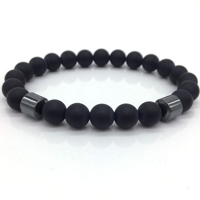 Matte Bead Hematite Bracelet